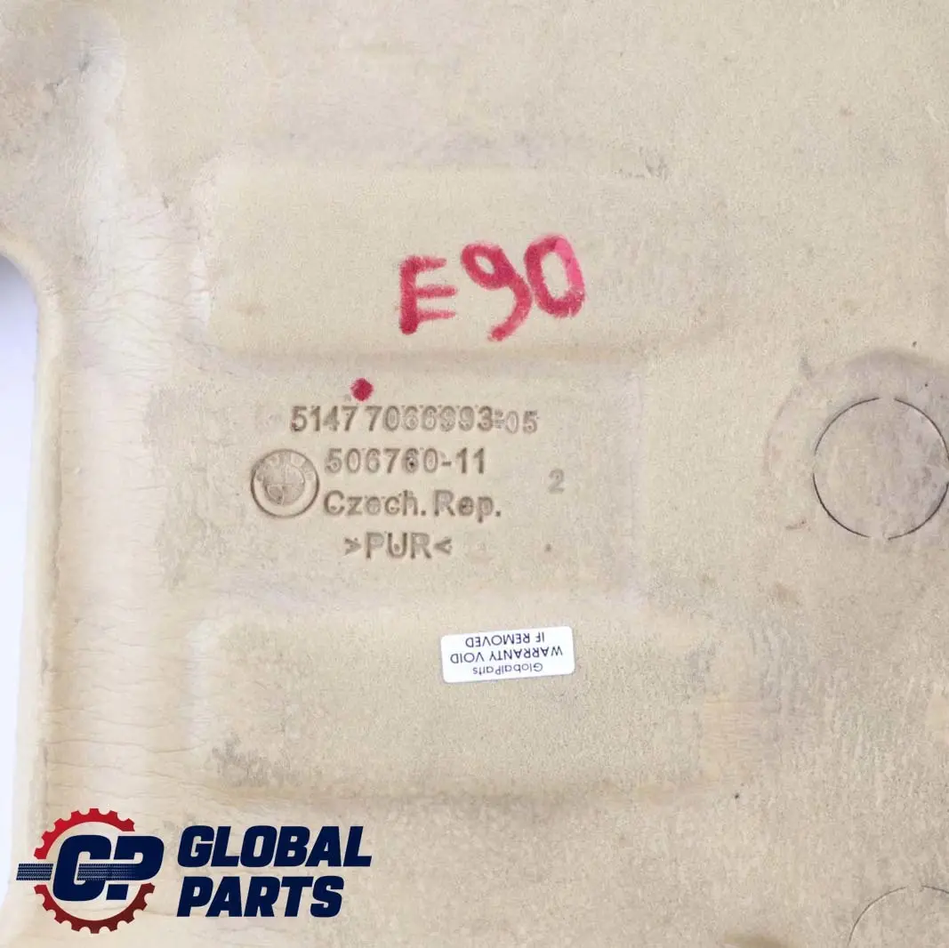 Sound Insulating Front Trunk Panel Cover to BMW 3 Series E90 Saloon with Part number 7066993 BMW 3 Series E90 Saloon Sound Insulating Front Trunk Panel Cover - SKU 7066993 - Part number 7066993