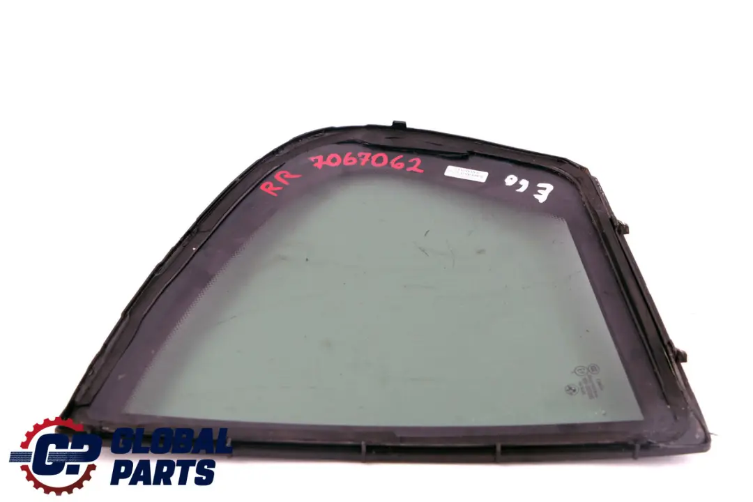 BMW E60 Fenêtre Latérale Fixe Verre Teinté Vert Porte Arrière Droite AS3 - SKU 7067062 - Numéro de pièce 7067062