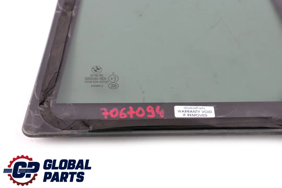 Side Fixed Window Glass Green Door Rear Right O/S AS3 to BMW 5 Series E61 E61N LCI with Part number 7067094 BMW 5 Series E61 E61N LCI Side Fixed Window Glass Green Door Rear Right O/S AS3 - SKU 7067094 - Part number 7067094