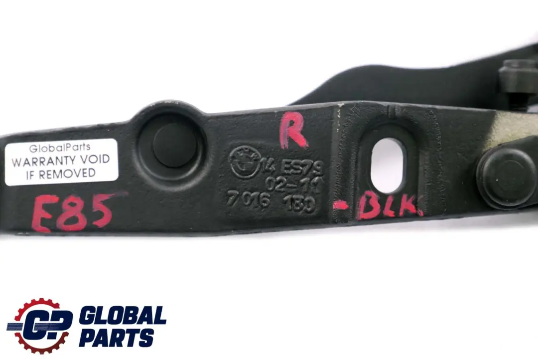 Boot Trunk Lid Hinge Right O/S Black to BMW Z4 Series E85 Roadster Rear with Part number 7016180 BMW Z4 Series E85 Roadster Rear Boot Trunk Lid Hinge Right O/S Black - SKU 7068282-BLK - Part number 7016180