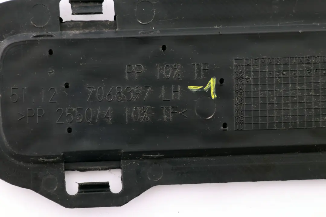 Trim Grille Mini Cooper S R52 R53 Left N/S Rear Bumper to with Part number 7068397 Trim Grille Mini Cooper S R52 R53 Left N/S Rear Bumper - SKU 7068397-1 - Part number 7068397