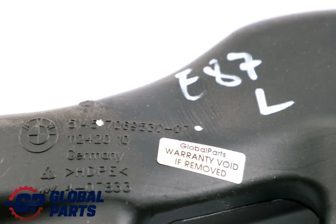 BMW 1 Series E81 E82 E84 E87 E88 Left Floor Heater Duct Air Part N/S - SKU 7069530 - Part number 7069530