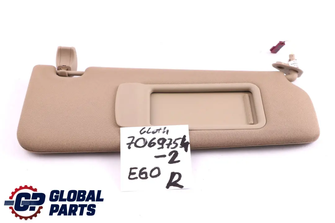 BMW 5 Series 2 E60 E61 Right O/S Illuminated Sun Visor Mirror Beige - SKU 7069754-2 - Part number 7069754