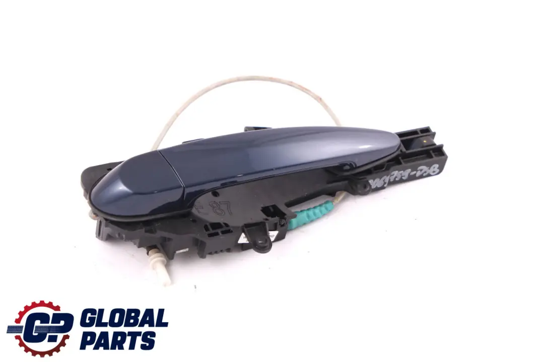Complete Rear Right Grab Handle O/S Tiefseeblau Deep Sea Blue to BMW 1 Series E87 with Part number 7069759 BMW 1 Series E87 Complete Rear Right Grab Handle O/S Tiefseeblau Deep Sea Blue - SKU 7069759-DSB - Part number 7069759
