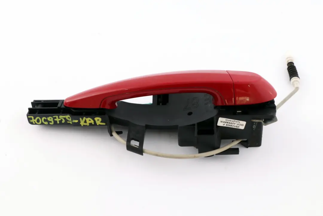 Complete Rear Right O/S Grab Door Handle Karmesinrot Red A61 to BMW 1 Series E87 with Part number 7069759 BMW 1 Series E87 Complete Rear Right O/S Grab Door Handle Karmesinrot Red A61 - SKU 7069759-KAR - Part number 7069759