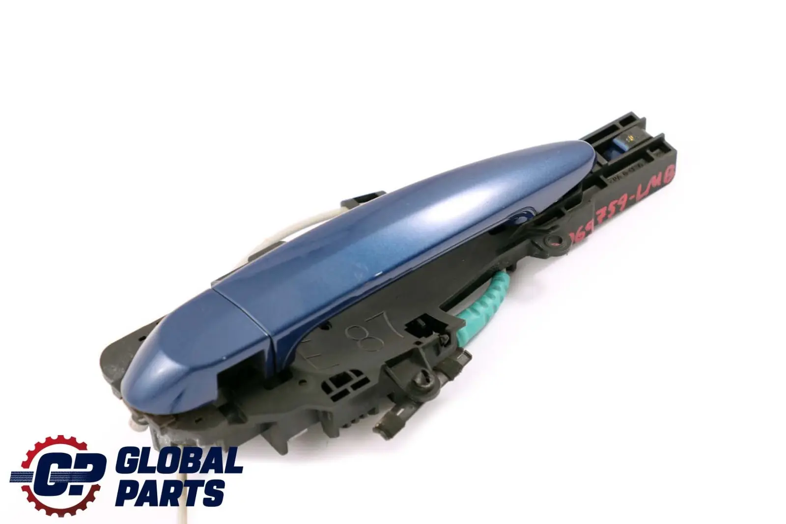 BMW E87 Manija De La puerta trasera derecha completa Le Mans Blau Azul 381