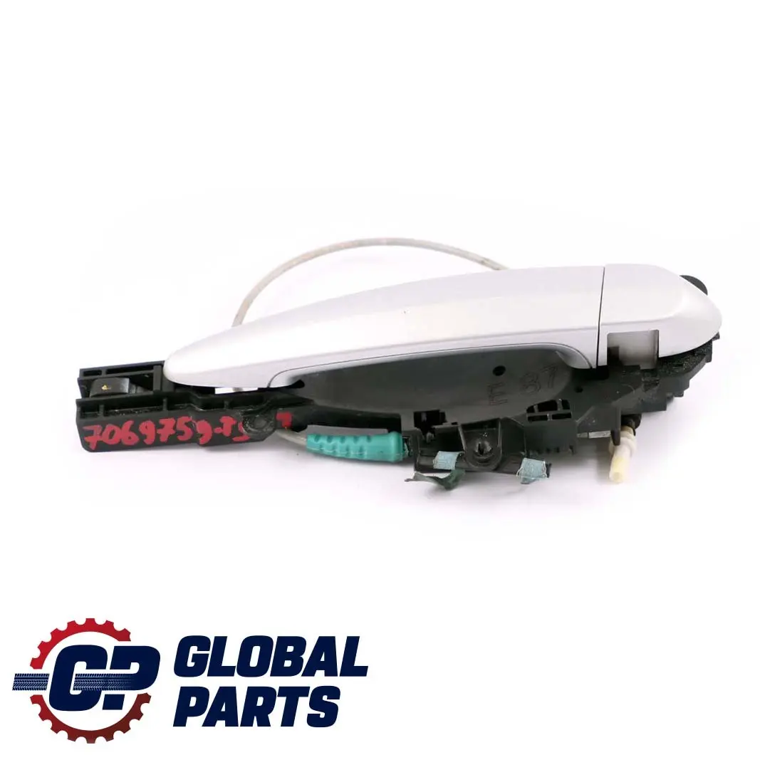 BMW E87 Completo Maniglia Posteriore SX Argento-Titanio Metallizzato 354