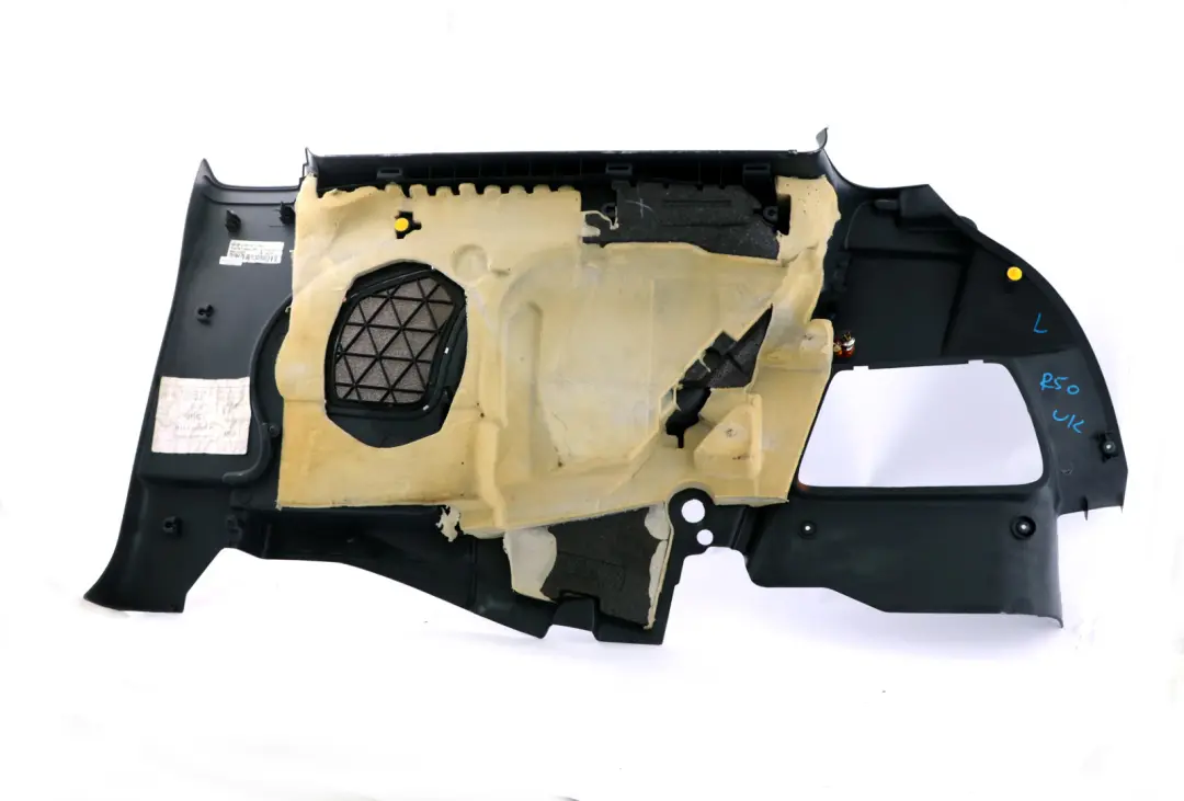 Left N/S Lateral Trim Side Panel Panther Black to Mini Cooper R50 R53 Rear with Part number 7070337 Mini Cooper R50 R53 Rear Left N/S Lateral Trim Side Panel Panther Black - SKU 7070337 - Part number 7070337