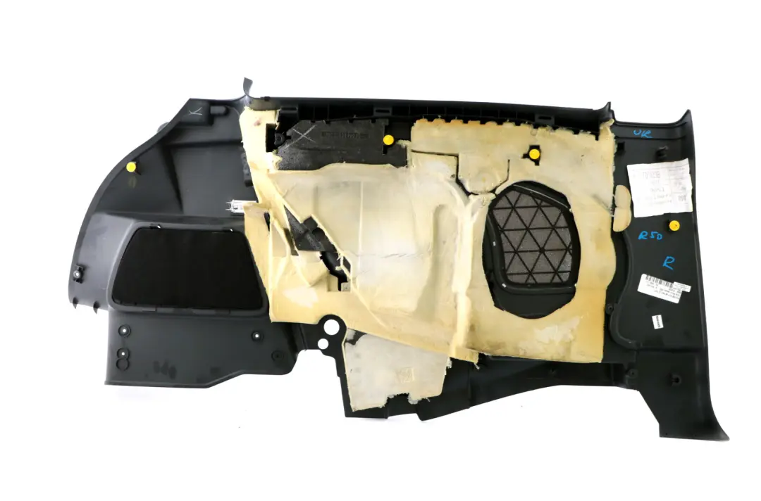 Right O/S Lateral Trim Side Panel Panther Black to Mini Cooper R50 R53 Rear with Part number 7070338 Mini Cooper R50 R53 Rear Right O/S Lateral Trim Side Panel Panther Black - SKU 7070338 - Part number 7070338