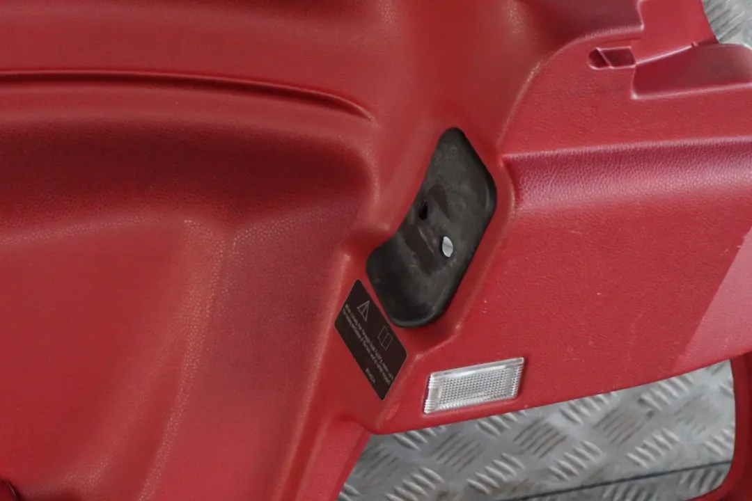 Right O/S Lateral Trim Side Panel Tartan Red to BMW Mini Cooper R50 Rear with Part number 7070452 BMW Mini Cooper R50 Rear Right O/S Lateral Trim Side Panel Tartan Red - SKU 7070452 - Part number 7070452