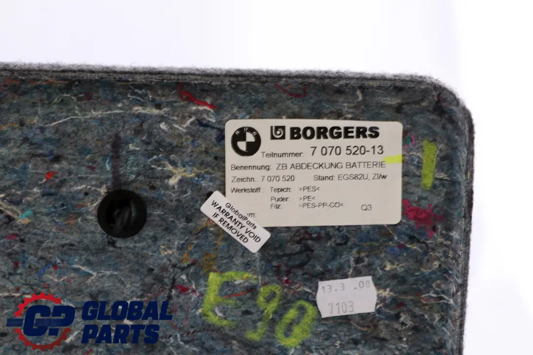 Cubierta De La bateria De remolque Ojo Bisagra Gancho Boot Trim Panel para BMW E90 con número de pieza 7070520 BMW E90 Cubierta De La bateria De remolque Ojo Bisagra Gancho Boot Trim Panel - SKU 7070520-1 - Número de pieza 7070520