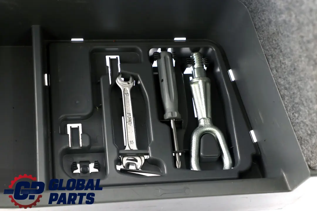 Towing Eye Hinge Hook Boot Trim Panel to BMW E90 Battery Cover with Part number 7070520 BMW E90 Battery Cover Towing Eye Hinge Hook Boot Trim Panel - SKU 7070520 - Part number 7070520