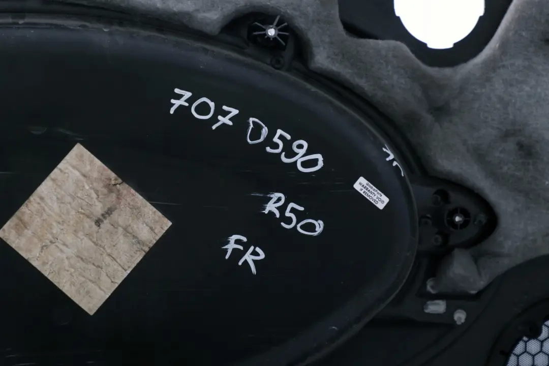 Front Right O/S Door Card Side Trim Panther Black Kaleido to BMW Mini R50 R52 with Part number 7070590 BMW Mini R50 R52 Front Right O/S Door Card Side Trim Panther Black Kaleido - SKU 7070590 - Part number 7070590