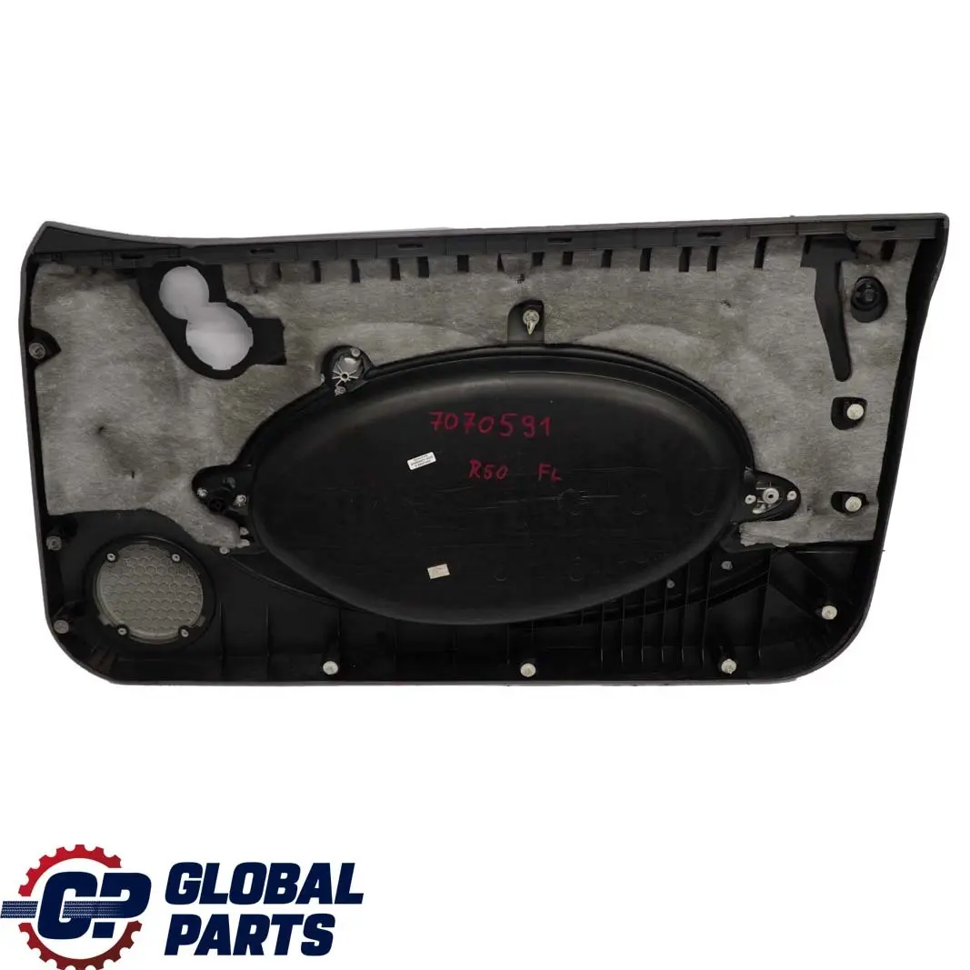 Frente Izquierda Tarjeta de la Puerta Lado Paño Tela Gris Plata para Mini R50 R53 con número de pieza 7070591 Mini R50 R53 Frente Izquierda Tarjeta de la Puerta Lado Paño Tela Gris Plata - SKU 7070591 - Número de pieza 7070591