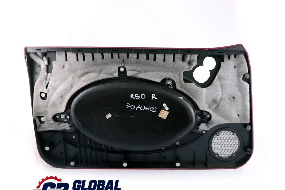 Front Right O/S Door Card Trim Tartan Red Silver to BMW Mini R50 R53 with Part number 7070602 BMW Mini R50 R53 Front Right O/S Door Card Trim Tartan Red Silver - SKU 7070602 - Part number 7070602