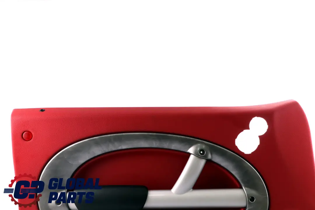 Front Left N/S Door Card Trim Tartan Red Alloy Patina HiFi to BMW Mini R50 R53 with Part number 7070631 BMW Mini R50 R53 Front Left N/S Door Card Trim Tartan Red Alloy Patina HiFi - SKU 7070631 - Part number 7070631