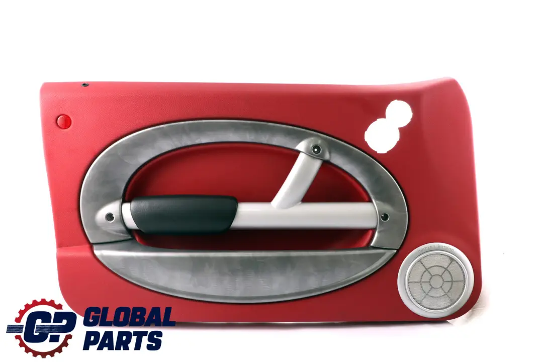 Front Left N/S Door Card Trim Tartan Red Alloy Patina HiFi to BMW Mini R50 R53 with Part number 7070631 BMW Mini R50 R53 Front Left N/S Door Card Trim Tartan Red Alloy Patina HiFi - SKU 7070631 - Part number 7070631