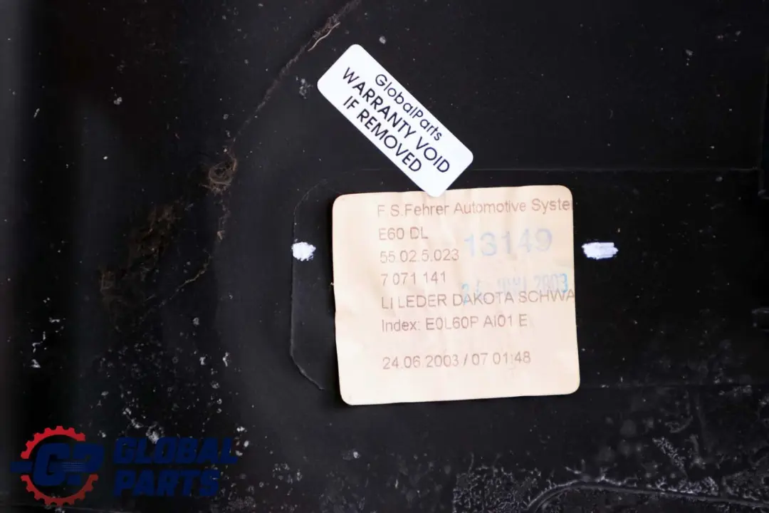BMW 5 E60 Rücksitz Rückenlehne Seitenteil Links Bezug Leder Schwarz - SKU 7071141 - Teilenummer 7071141