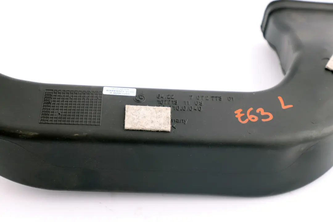 BMW 6 Series E63 E64 LCI Air Duct Left Air Channel Left N/S - SKU RHD-7072773 - Part number 7072773