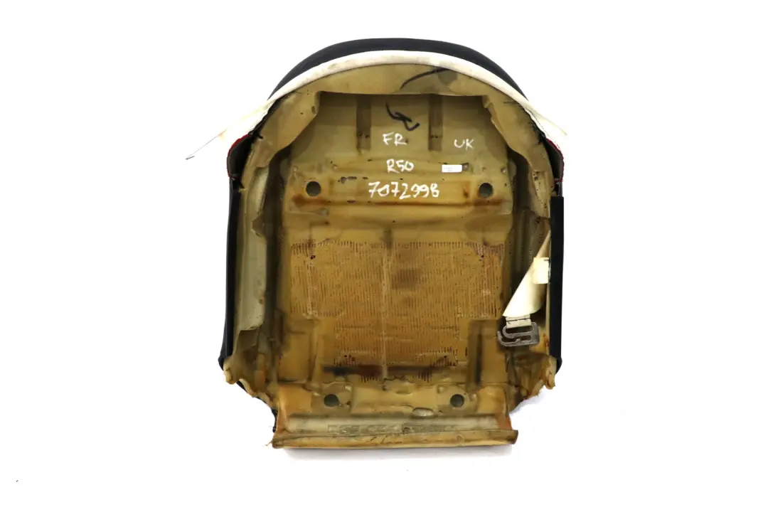 BMW Mini Cooper R50 Front Right Sport Seat O/S Backrest Squab Cloth Tartan Red - SKU 7072998 - Part number 7072998