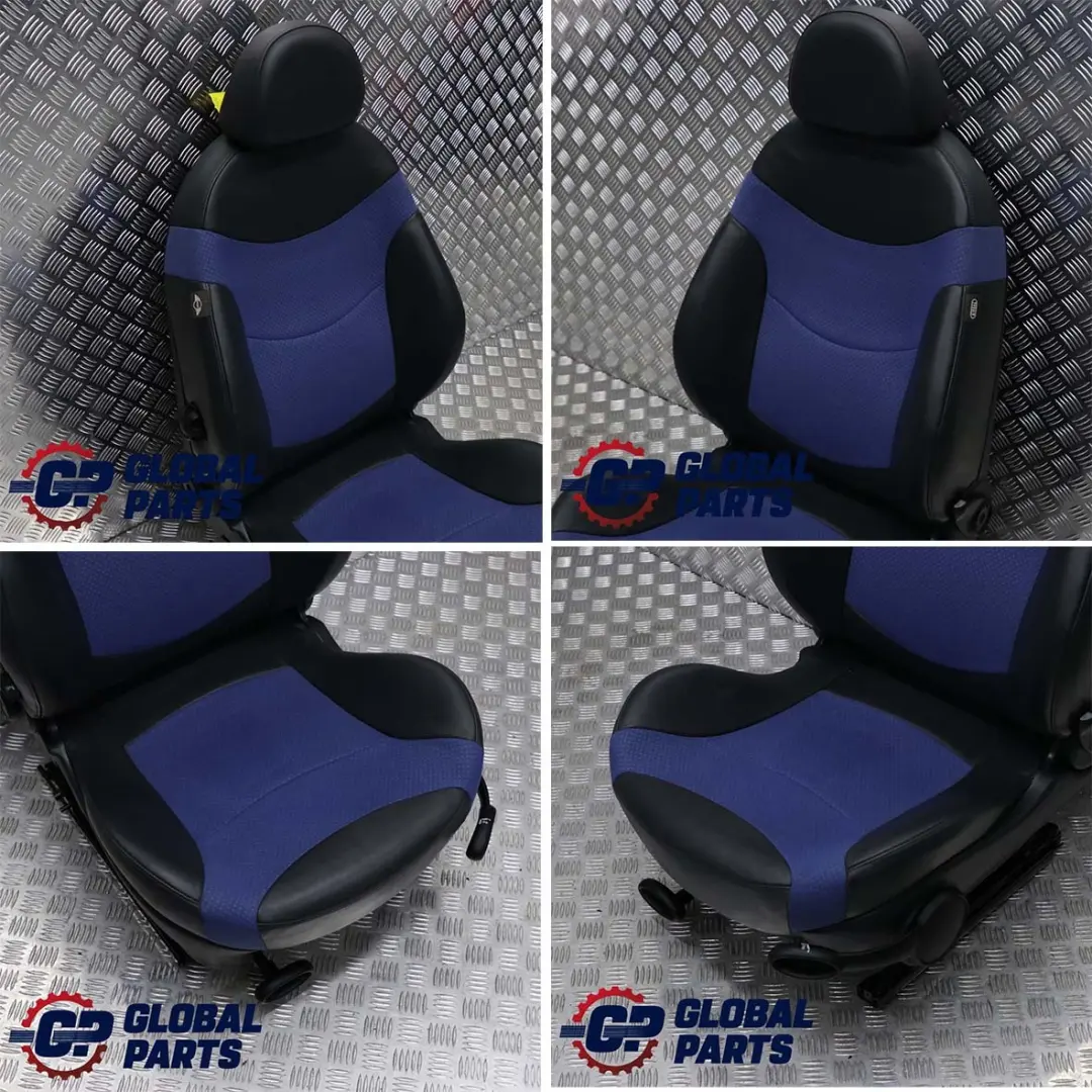 Mini Cooper S R50 R53 Vorne Links Sportsitz Sitz Stoff / Leder Satellite Blau - SKU 7073005-1 - Teilenummer 7073005