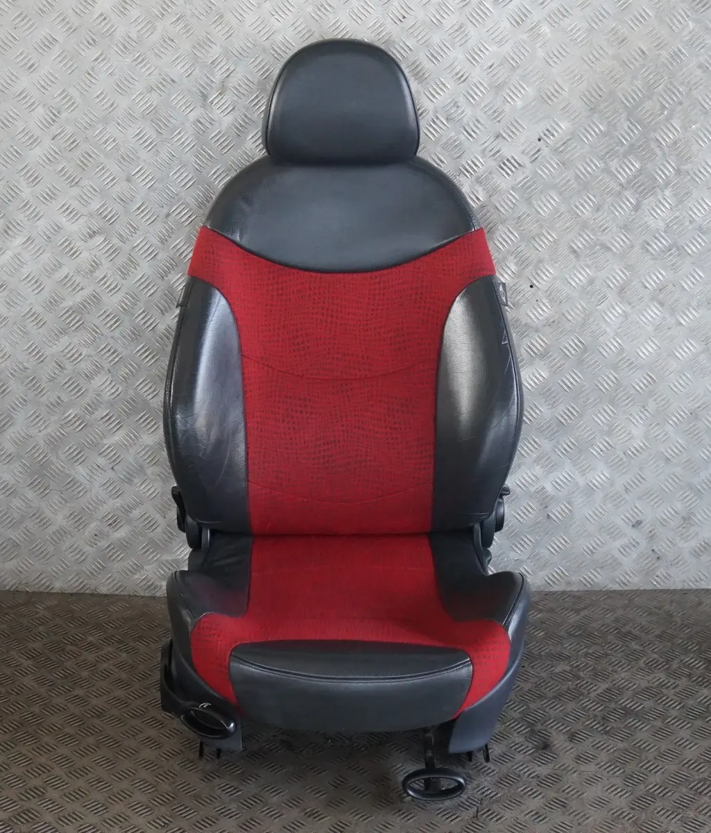 Heated Front Right O/S Sport Cloth / Leather Seat Red to BMW Mini Cooper R50 with Part number 7073012 BMW Mini Cooper R50 Heated Front Right O/S Sport Cloth / Leather Seat Red - SKU 7073012-1 - Part number 7073012