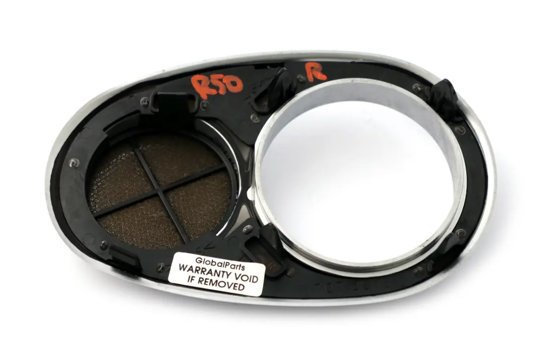 Cache Haut-Parleur Ouverture Porte Droit Blanc Argenté pour Mini Cooper One R50 R52 à propos du numéro de pièce 7075818 Mini Cooper One R50 R52 Cache Haut-Parleur Ouverture Porte Droit Blanc Argenté - SKU 7075818 - Numéro de pièce 7075818