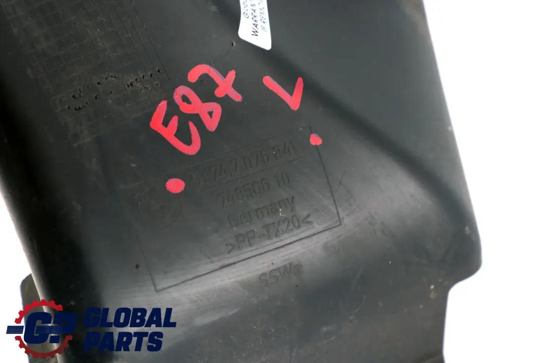 Wlot Kanał Powietrza Hamulca Lewy do BMW E87 o numerze 7076841 BMW E87 Wlot Kanał Powietrza Hamulca Lewy - SKU 7076841 - Numer Części 7076841