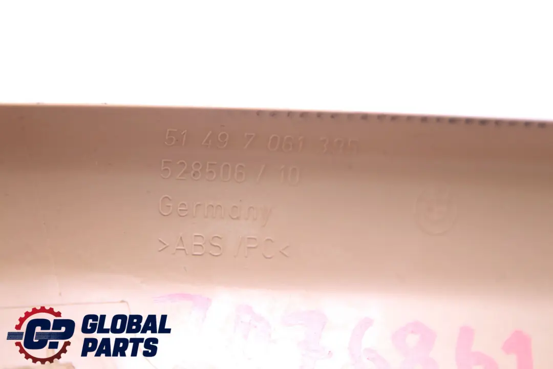 Panneau latéral gauche garniture couvercle coffre intérieu beige pour BMW E61 à propos du numéro de pièce 7061395 BMW E61 Panneau latéral gauche garniture couvercle coffre intérieu beige - SKU 7076861 - Numéro de pièce 7061395