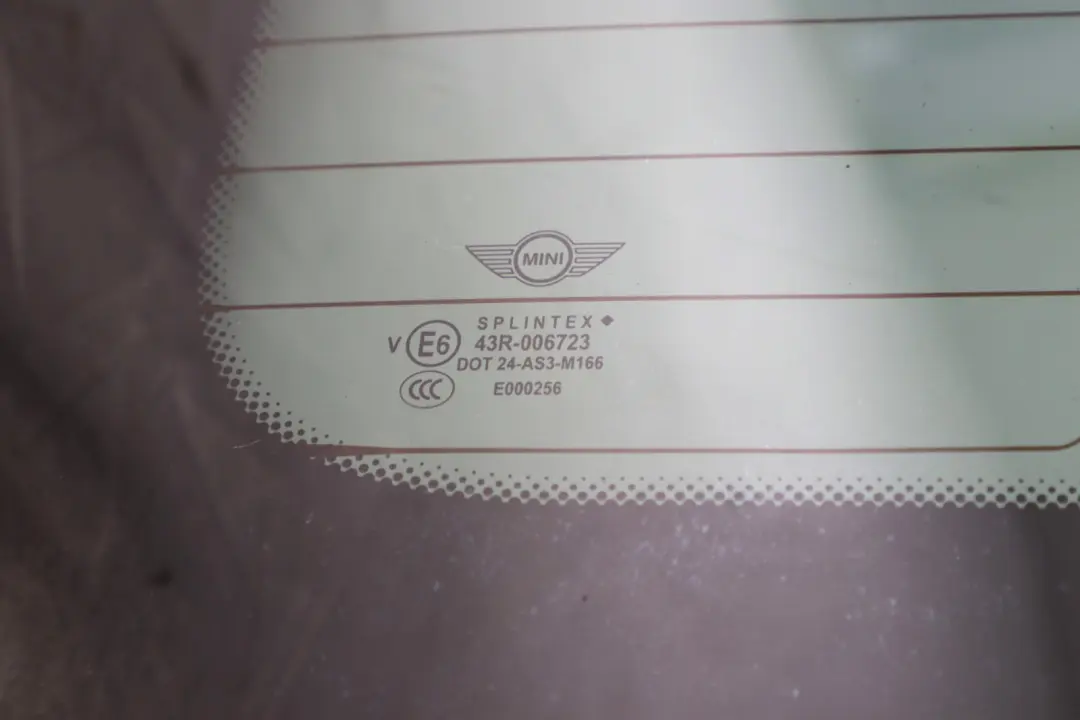 Window Glass Black AS3 Trim to Mini Cooper One R50 R53 Rear with Part number 7076916 Mini Cooper One R50 R53 Rear Window Glass Black AS3 Trim - SKU 7076916 - Part number 7076916