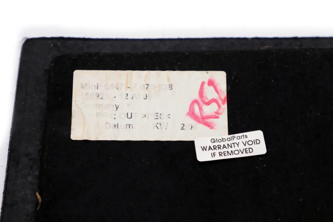 Podłoga Obudowa Wykładzina Bagażnika do MINI R52 o numerze 7076938 MINI R52 Podłoga Obudowa Wykładzina Bagażnika - SKU 7076938 - Numer Części 7076938