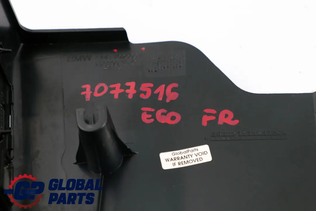 BMW 5 Series E60 E61 M5 Lateral Trim Panel Front Right Leg Room - SKU 7077516 - Part number 51437077516