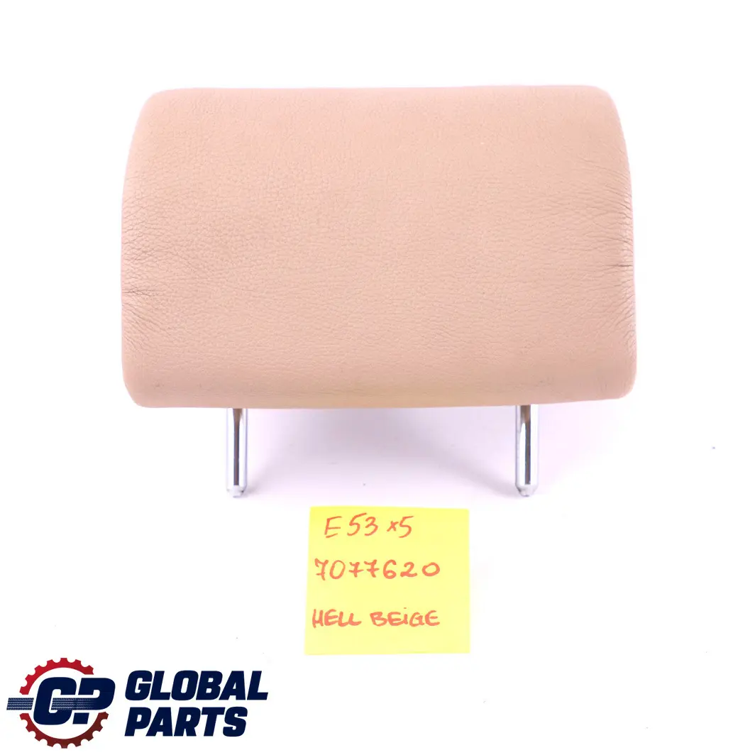 Middle Centre Headrest Leather Dakota Light Beige to BMW X5 Series E53 Rear Seat with Part number 7077620 BMW X5 Series E53 Rear Seat Middle Centre Headrest Leather Dakota Light Beige - SKU 7077620 - Part number 7077620