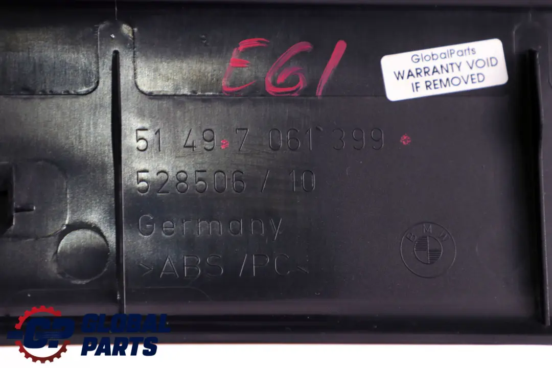 BMW 5 Series E61 Interor Upper Trunk Lid Panel Trim Cover Black - SKU 7077946 - Part number 7061399
