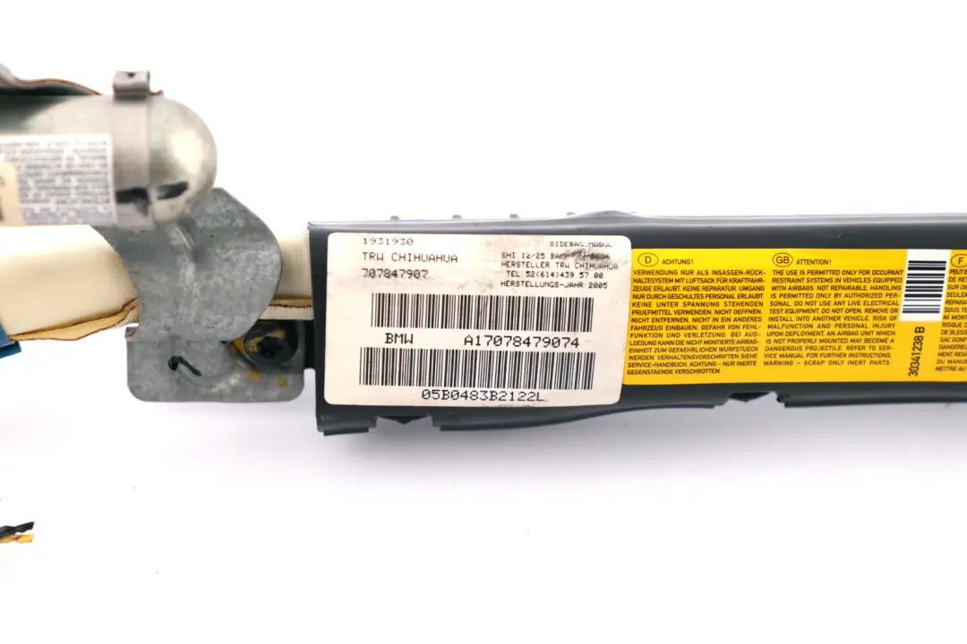 BMW X5 Serie E53 Overhead Airbag Dachvorhang hinten links N/S - SKU 7078479 - Teilenummer 7078479
