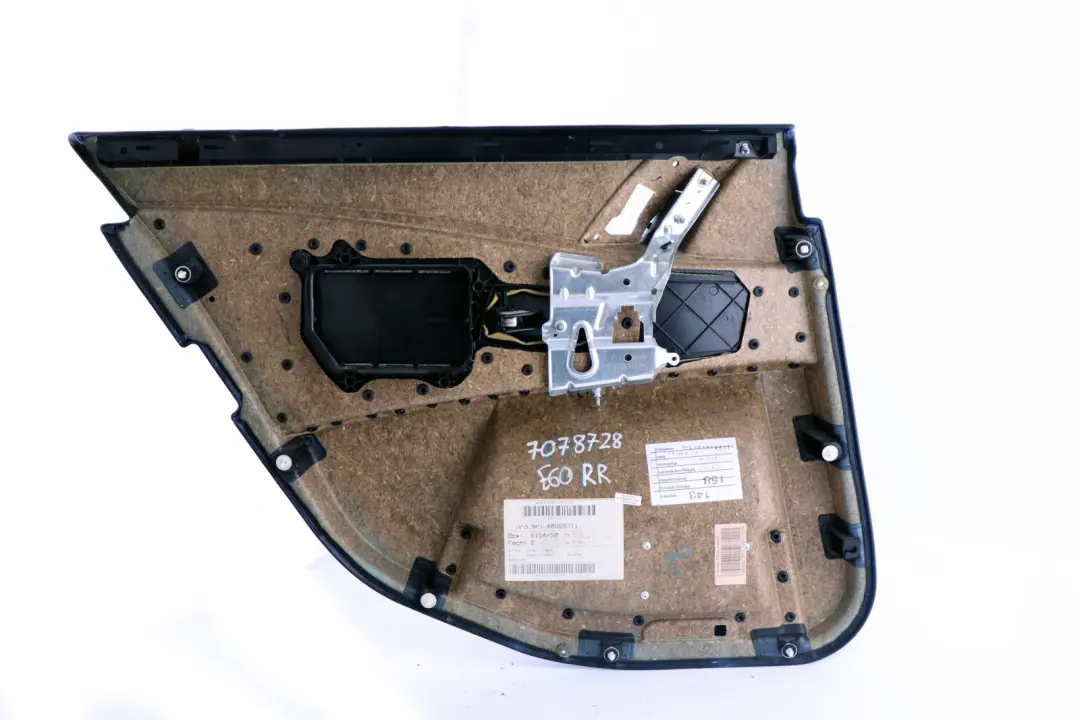 Right O/S Door Card Lining Cloth Trim Panel Black to BMW 5 Series E60 E61 Rear with Part number 7078728 BMW 5 Series E60 E61 Rear Right O/S Door Card Lining Cloth Trim Panel Black - SKU 7078728 - Part number 7078728