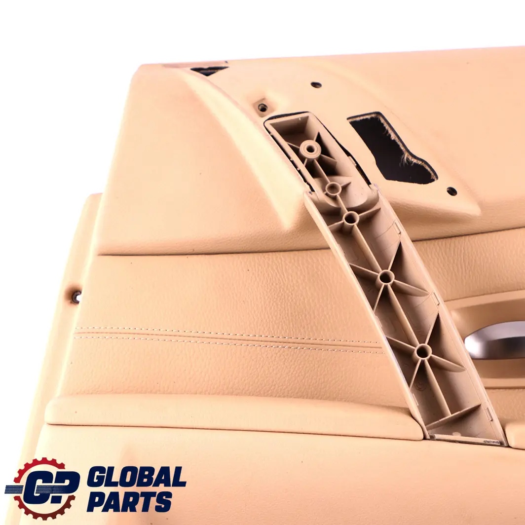 BMW 5 Series E60 E61 Door Card Lining Trim Panel Rear Right O/S Beige Leather - SKU 7078744 - Part number 7078744