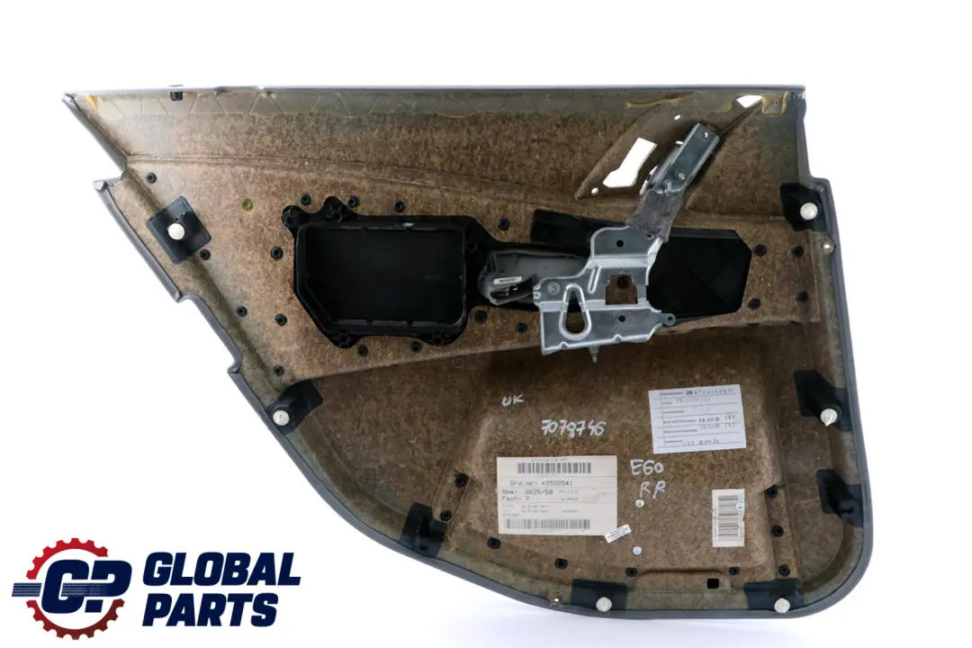BMW E60 E61 Pannello Porta Posteriore Destra Pelle Dakota Grigio - SKU 7078746 - Numero di parte 7078746
