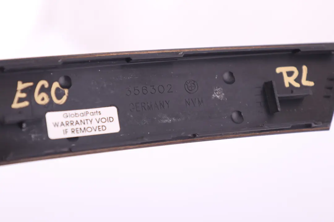 Handle Cover Trim Strip Rear Left N/S Poplar Woodgrain Hell to BMW 5 Series E60 with Part number 7079445 BMW 5 Series E60 Handle Cover Trim Strip Rear Left N/S Poplar Woodgrain Hell - SKU 7079445 - Part number 7079445