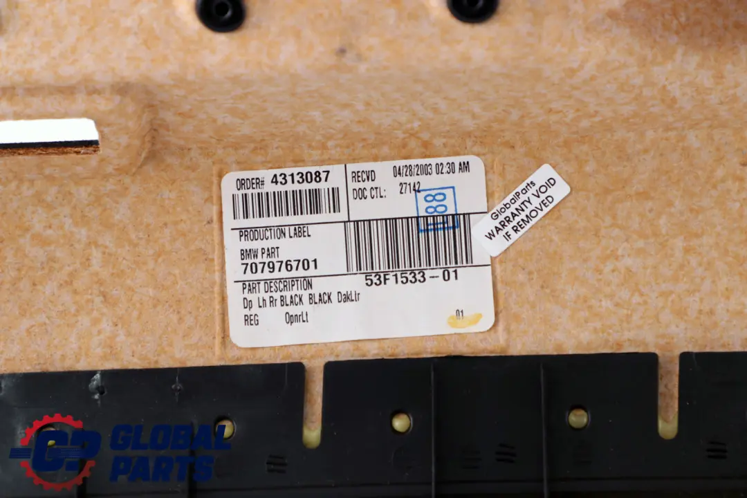 Leather Dakota Rear Left N/S Door Card Trim Panel to BMW X5 Series E53 2 Black with Part number 7079687 BMW X5 Series E53 2 Black Leather Dakota Rear Left N/S Door Card Trim Panel - SKU 7079687-2 - Part number 7079687