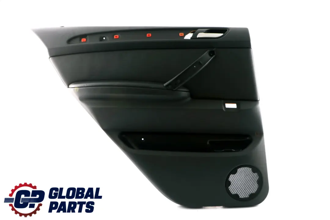 Leather Dakota Rear Left N/S Door Card Trim Panel to BMW X5 Series E53 2 Black with Part number 7079687 BMW X5 Series E53 2 Black Leather Dakota Rear Left N/S Door Card Trim Panel - SKU 7079687-2 - Part number 7079687