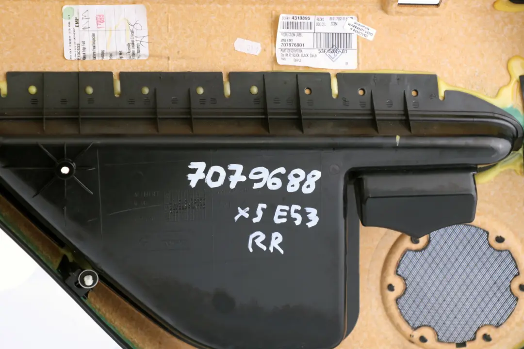 BMW X5 E53 Panneau garniture carte porte arriere droite Dakota en cuir noir - SKU 7079688 - Numéro de pièce 7079688