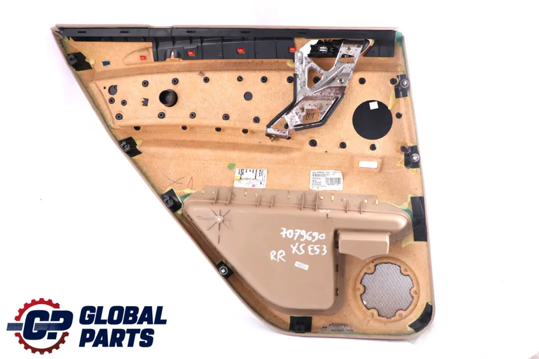 Right O/S Door Card Trim Panel Leather Beige Hellbeige 2 to BMW X5 Series E53 Rear with Part number 7079690 BMW X5 Series E53 Rear Right O/S Door Card Trim Panel Leather Beige Hellbeige 2 - SKU 7079690 - Part number 7079690