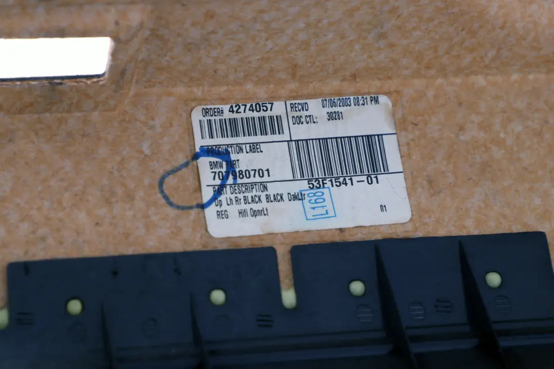 Left N/S Door Card Black Leather Interior Trim Panel to BMW X5 Series E53 Rear with Part number 7079707 BMW X5 Series E53 Rear Left N/S Door Card Black Leather Interior Trim Panel - SKU 7079707 - Part number 7079707