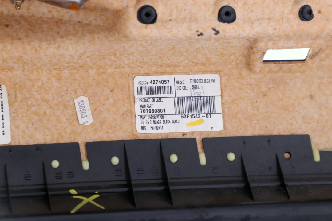 Right O/S Door Card Black Leather Interior Trim Panel to BMW X5 Series E53 Rear with Part number 7079708 BMW X5 Series E53 Rear Right O/S Door Card Black Leather Interior Trim Panel - SKU 7079708 - Part number 7079708