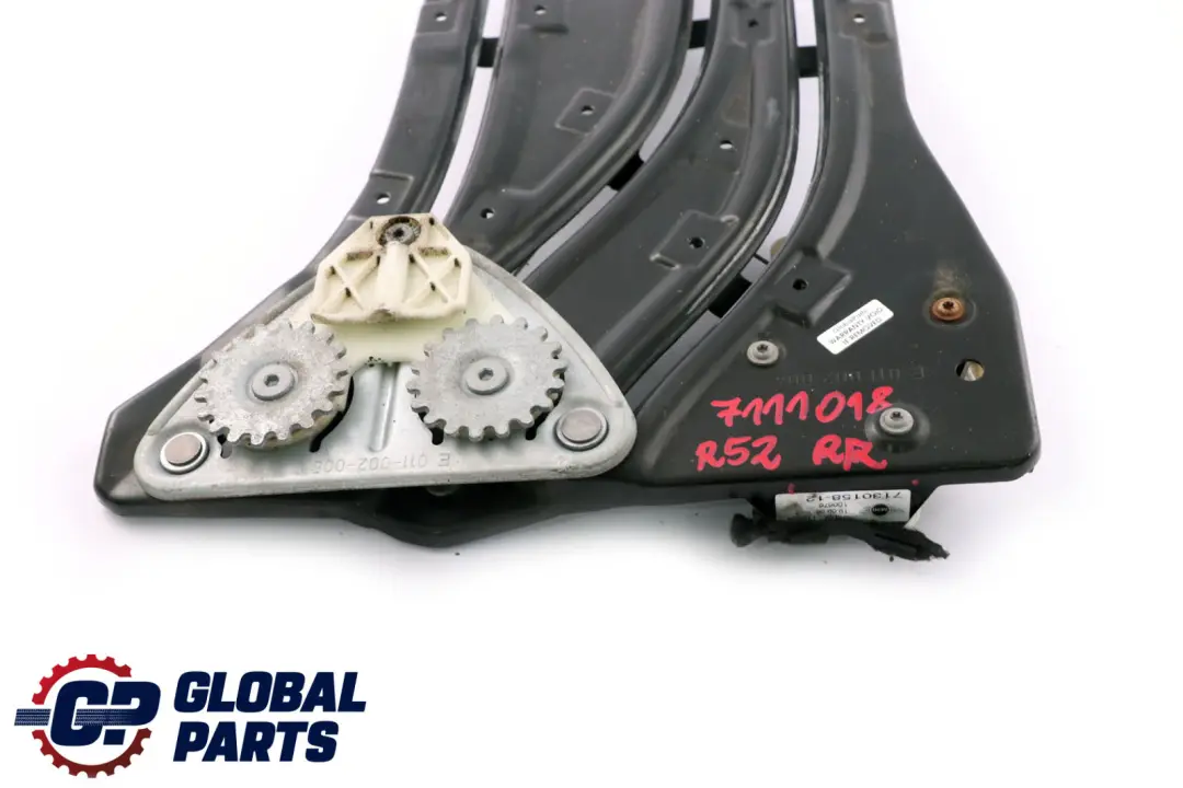 Window Lifter Mech Regulator Motor Rear Right O/S to Mini Cabrio R52 R57 with Part number 7111018 Mini Cabrio R52 R57 Window Lifter Mech Regulator Motor Rear Right O/S - SKU 7111018 - Part number 7111018