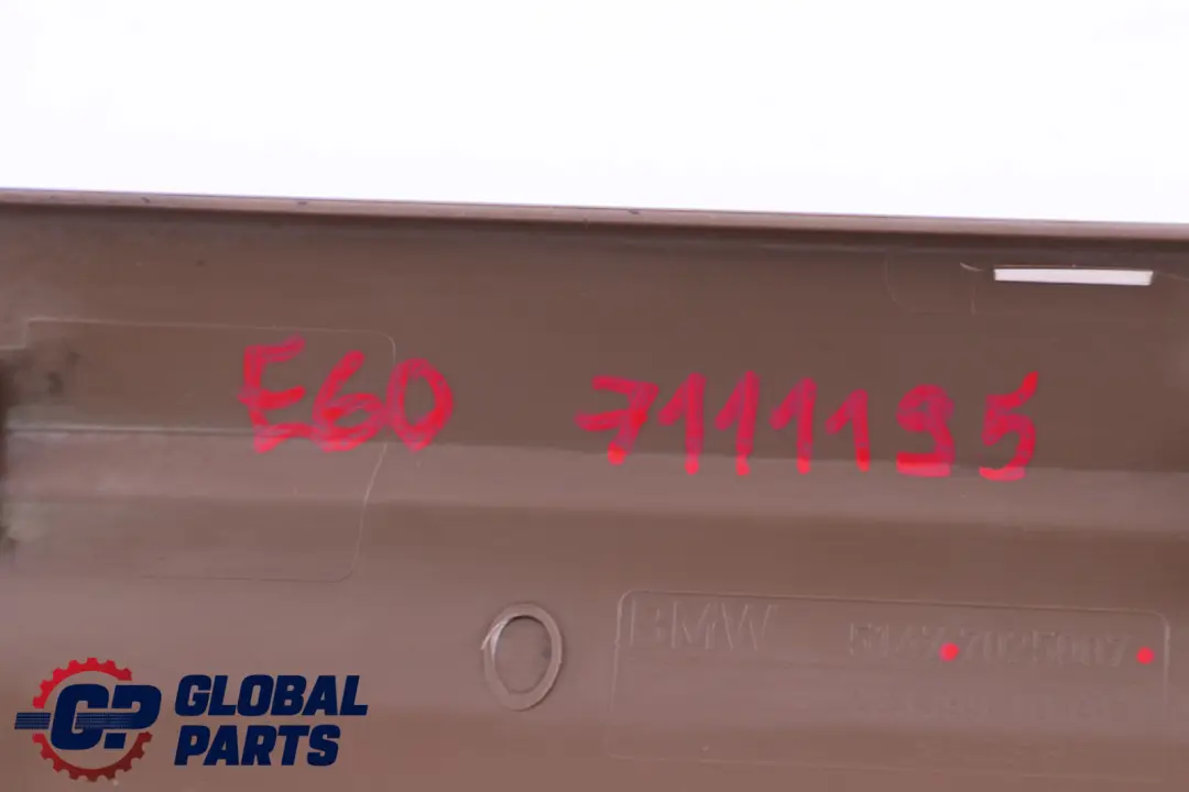 Strip Entrance Inner Front Trüffelbraun 7025007 to BMW 5 Series E60 E61 LCI Cover with Part number 7111195 BMW 5 Series E60 E61 LCI Cover Strip Entrance Inner Front Trüffelbraun 7025007 - SKU 7111195 - Part number 7111195