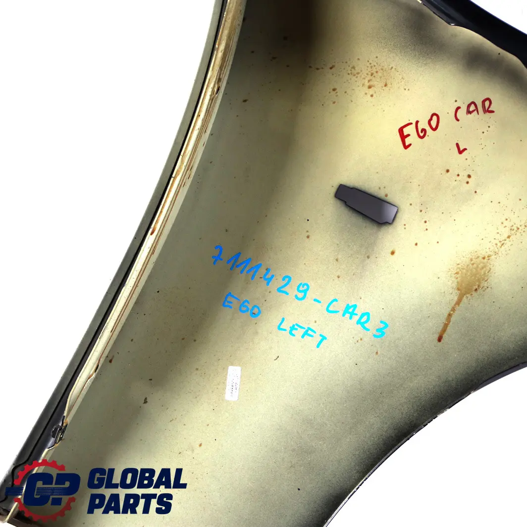 Front Left Wing Fender Side Panel N/S Carbonschwarz Black to BMW E60 E61 with Part number 7111429 BMW E60 E61 Front Left Wing Fender Side Panel N/S Carbonschwarz Black - SKU 7111429-CAR3 - Part number 7111429