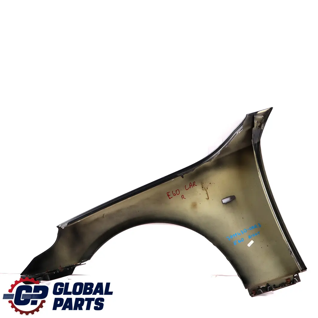 Front Right Wing Fender Side Panel O/S Carbonschwarz Black to BMW 5 E60 E61 3 with Part number 7111430 BMW 5 E60 E61 3 Front Right Wing Fender Side Panel O/S Carbonschwarz Black - SKU 7111430-CAR3 - Part number 7111430