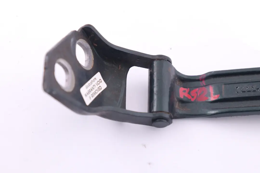 Bisagra izquierda escotilla maletero portón trasero Cabrio Green para BMW Mini R52 con número de pieza 7144001 BMW Mini R52 Bisagra izquierda escotilla maletero portón trasero Cabrio Green - SKU 7111441-BRG - Número de pieza 7144001